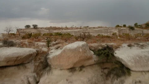 Cappadocia a very beautiful drone span over the fortress Stock Footage 121540197