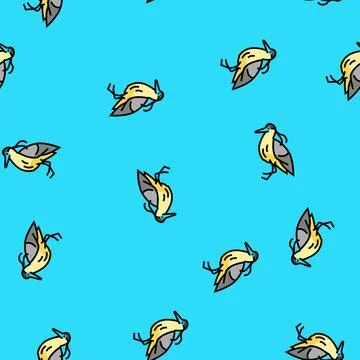 Capped heron bird exotic vector seamless pattern Stockillustratie