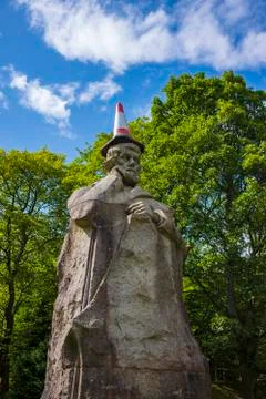 Capping of the statue of Thomas Carlyle Stock Photos