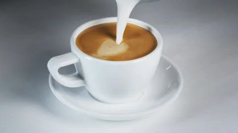 Cappuccino adding milk 스톡 동영상 526170