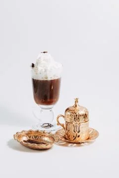 Cappuccino and latte Stock Photos
