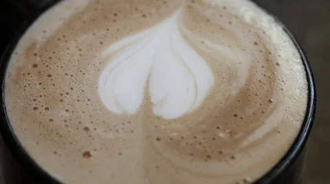 Cappuccino Art in Cup Stock Footage 56349341