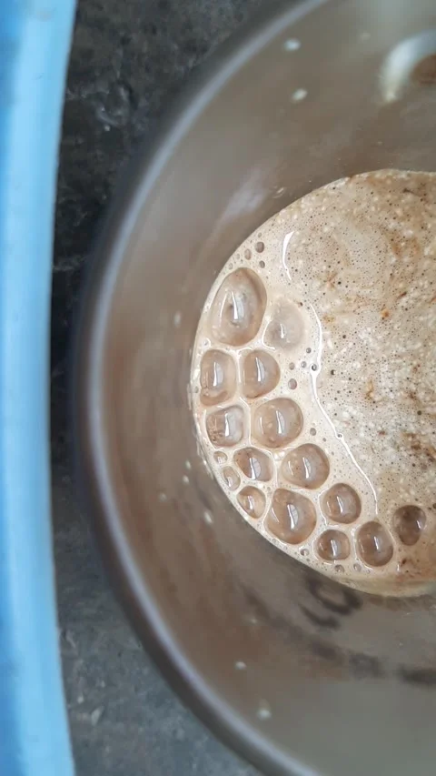 Cappuccino Bubbles, Vertical View Stock Footage 236392549