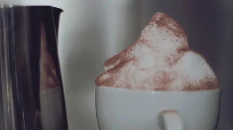 Cappuccino with cinnamon Video stock 45439757