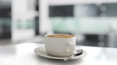 Cappuccino coffee close up Stock Footage 57012646