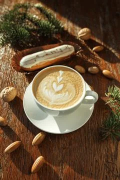 Cappuccino with creative coffee Fotos Stock