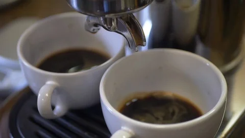 Cappuccino espresso dripping Stock Footage 126946717