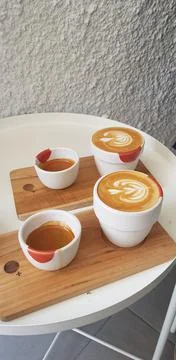 Cappuccino with Espresso Split Stock Photos