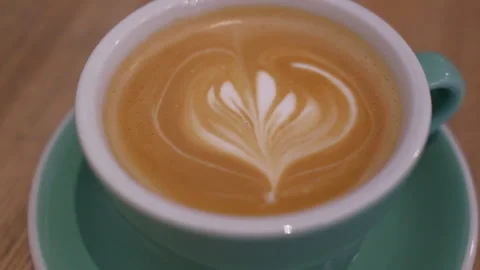 Cappuccino with flower Stock Footage 239161067