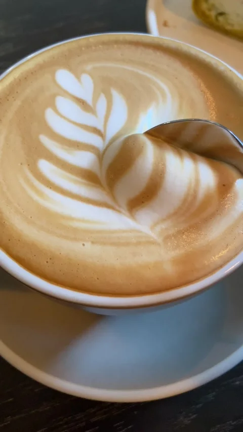 Cappuccino with foam Stock Footage 285263008