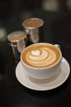 Cappuccino with heart pattern Stock Photos