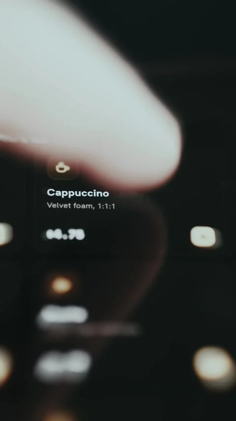 Cappuccino Menu Selection - Cinematic Close Up Stock Footage 336388657