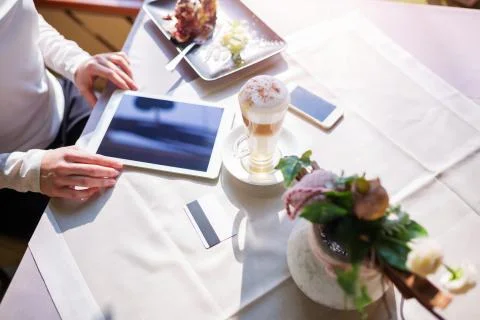 Cappuccino on the table Foto stock