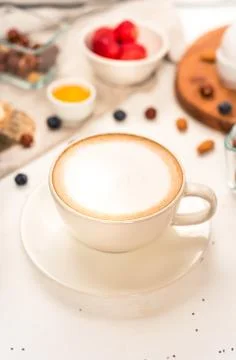 Cappuccino on white background Stock Photos
