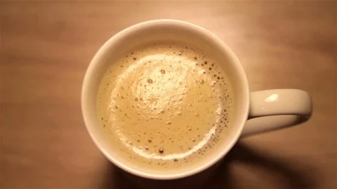 Cappuccino in a white cup Stock Footage 83666862