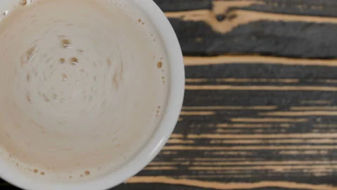Cappuccino in a white cup on the table. Stock Footage 102675581