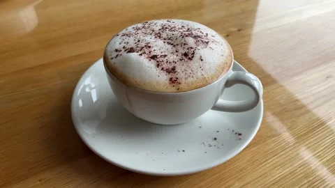 Cappucino in a cafe Stock Footage 238664809