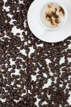 Cappucino flat lay Foto stock