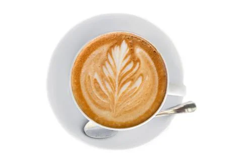 Cappucino with leaf shape foam Stock Photos