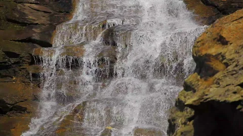 Capra waterfall in the Fagaras mountains, Transfagarasan, Arges County, Romania Video stock 154326853