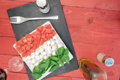 Caprese flag horizontal right up Stock Photos