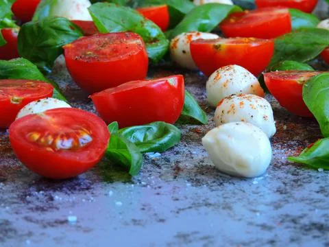 Caprese salad as background. Stock Photos