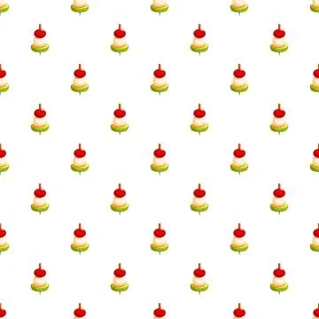 Caprese skewers seamless pattern representing healthy snack food Illustrazione stock