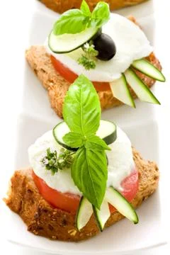 Caprese starter - isolated Stock Photos