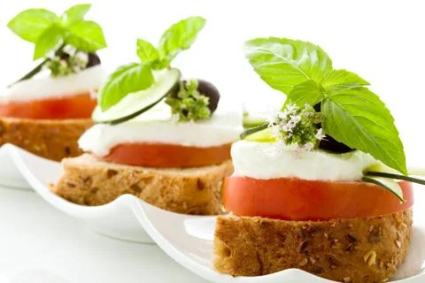 Caprese starter - isolated Stock Photos