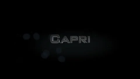 Capri 3D title metal text on black alpha channel background Stock Footage 259579827