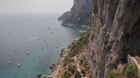 Capri island and the mediterranean sea Stock Footage