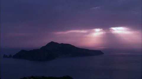 Capri with with sunset in background 스톡 동영상 65196587