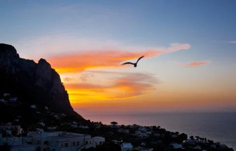 Capri sunset Stock Photos