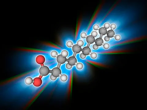Capric acid (decanoic acid) molecule Stock Illustration