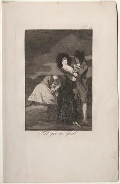 Caprichos: Two of a Kind. Francisco de Goya (Spanish, 1746-1828). Etching a.. Ilustração Stock