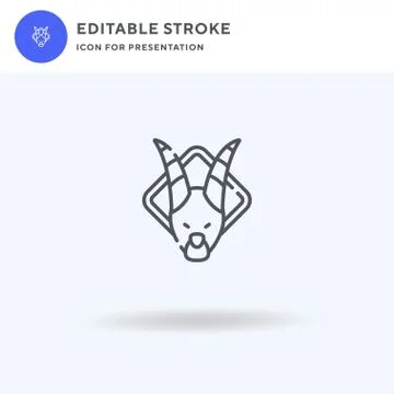 Capricorn icon vector, filled flat sign, solid pictogram isolated on white, l Illustrazione stock