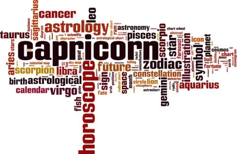 Capricorn word cloud Stock Illustration