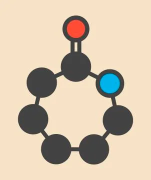 Caprolactam molecule Stock Illustration
