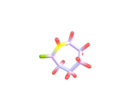 Caprolactam molecule isolated on white Stock Illustration