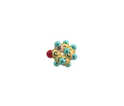 Caprolactam molecule isolated on white Stock Illustration