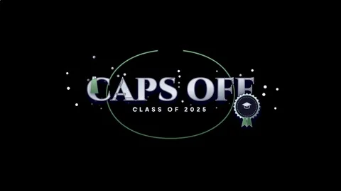 Caps off celebration for class of 2025 with graduation theme backgroun Video stock 344596255