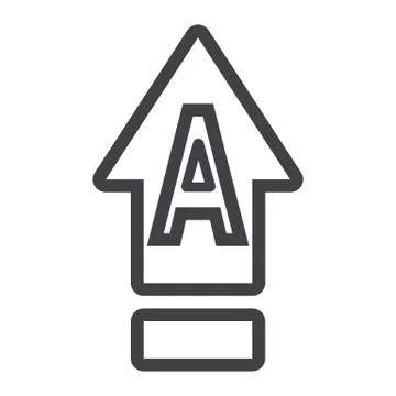 Caps lock line icon, web and mobile, button sign Illustrazione stock