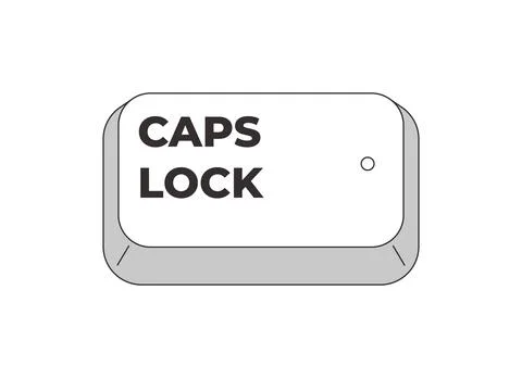 Caps Lock toggle grayscale computer keyboard key Stock Illustration