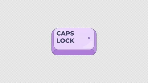 Caps Lock toggle keyboard key button animation Stock Footage 332272759