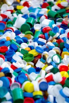 Caps from plastic bottles Stock Photos