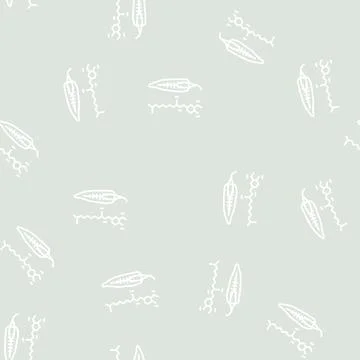 Capsaicin pepper line seamless pattern Stock Illustration