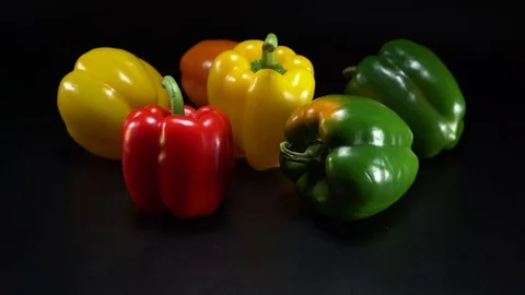 Capsicum on black background, panning Video stock 75878678