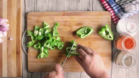 Capsicum cutting Stock Footage 283924274