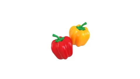 Capsicum icon 3d animation concept of Healthy bell pepper vegetables 스톡 동영상 314738370