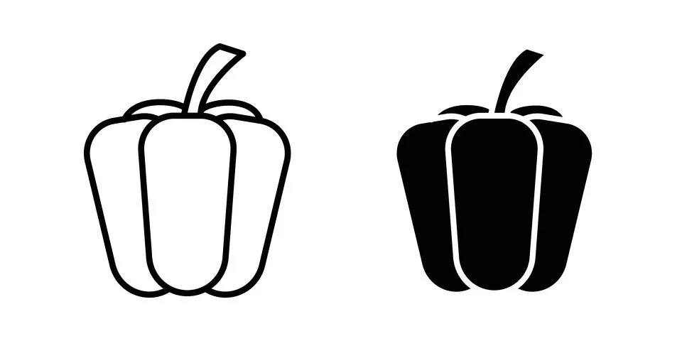 Capsicum icon set, collection of vector icons Stock Illustration